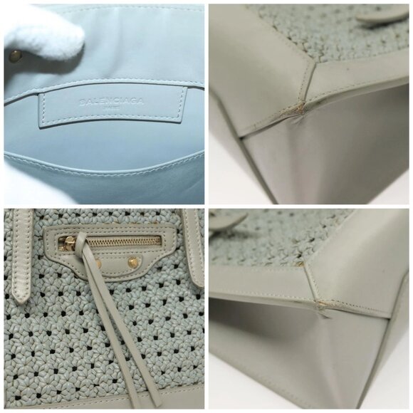 BALENCIAGA Hand Bag Leather 2way Gray Gold - Picture 12 of 15